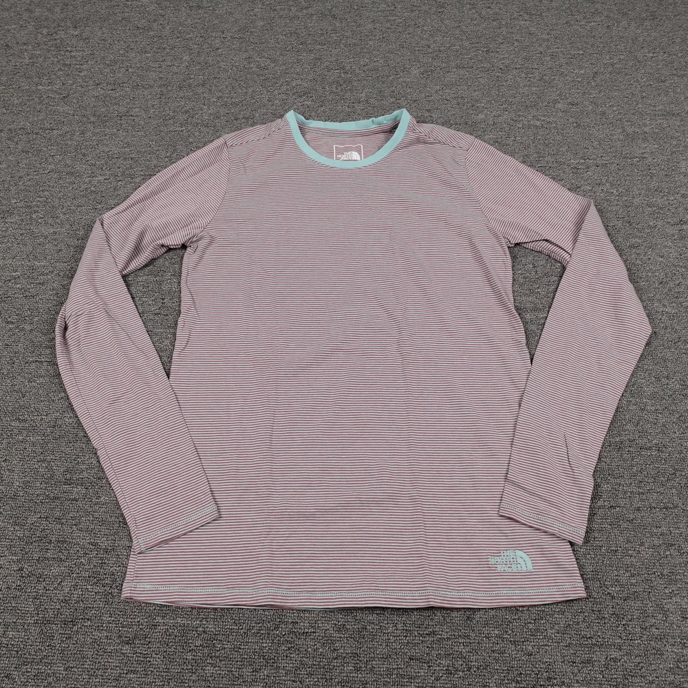 The North Face Shirt Womens XS Pink Striped Lightweight Long Sleeve Crewneck Top